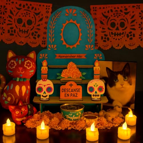 3-Tier Dia De Los Muertos Altar Ofrenda Kit, Wooden Day of The Dead Altar - size: 3-Tier Solecito Altar