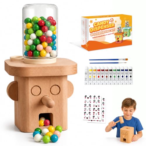 Candy Dispenser Woodworking Kit for Kids, STEM wood building kit Ages 6+