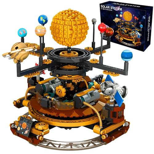 Solar System Building Blocks Set - Rotatable Space Exploration lego Toy, Includes 9 Planets and Rocket Set, Science Astronomy Educational Gift, Suitable for Boys and Girls Aged 8 and Up