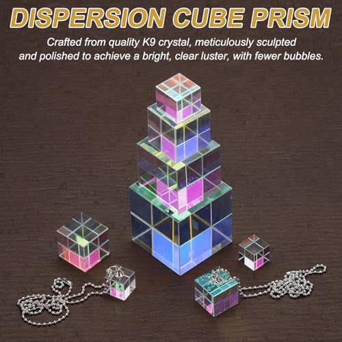 PATIKIL 1Pcs Cube Prism 30mm K9 Crystal Dispersion Prism AB Color - size: 30mm