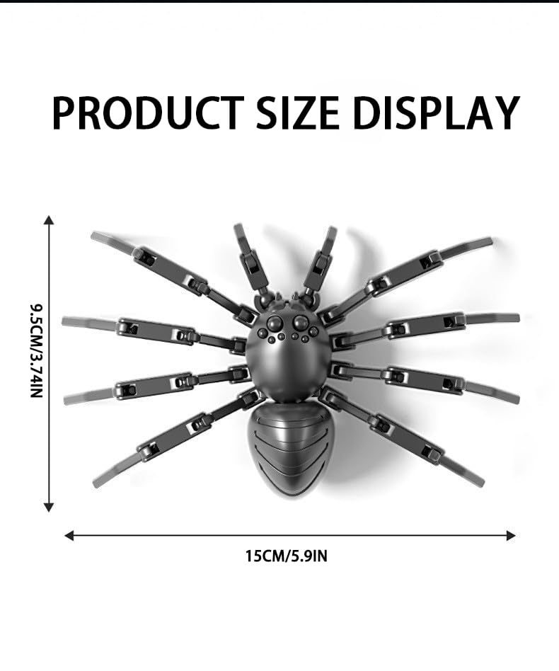 Spider Action Figure – 3D Printed Movable Multi-Jointed Collectible Model with Suction Cup (Assembly Required) - color: Multi-color Spider