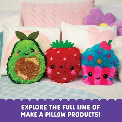 LatchKits Cupcake Pillow - Latch Hook Kits for Kids, Arts and Crafts, Yarn Art, Kids Crafts, Toys for Girls, Birthday Gift for Girls, Easy to Follow Pattern, Hook Included, Craft Kits, Ages 6+ - style: Cupcake Pillow