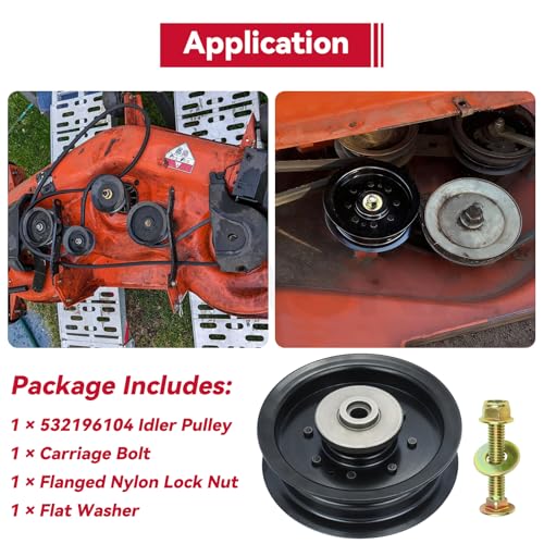 GELASKA 532197380 532196104 Husqvarna Idler Pulley for Husqvarna 48 54 Deck - color: A3 1x196104
