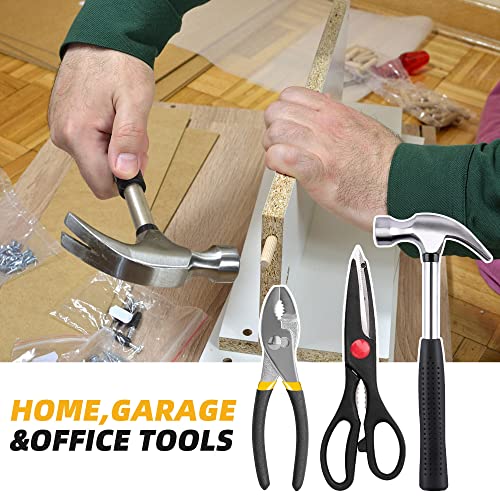 URASISTO 40-Piece Home Tool Kit with Easy Carrying Box, Small Basic Hand Tool Set Perfect for DIY Building, Home Maintenance and Woodworking, Great for College Students - color: Yellow