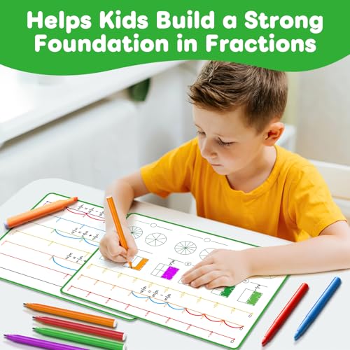 12 PCS Fraction Manipulatives Math Games for Kids Elementary