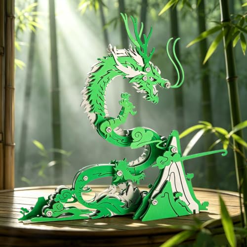 3D Metal Puzzle Mechanical Model Kit Green Dragon Stainless Steel - color: A7-green Dragon