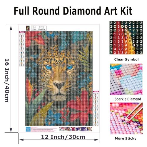 TOPCLTV Animal Diamond Art Kits for Adults,5D Leopard Diamond Painting Kits - color: HS003-1
