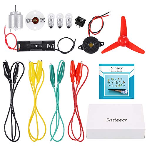 Sntieecr Electric Circuit Motor Kit, Dc Motor Kit with Small Electric Motor - style: 14 x Electric Circuit Kit