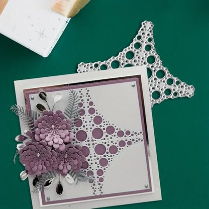 Lapoo Geometric Cutting Die for Scrapbooking - Durable, Cut Stencils for DIY Scrapbook Photo Album Decorative Paper Card, Card Making Supplies (Cross Border 3.3 x 3.3 in) - style: Cross Border 3.3 x 3.3 in