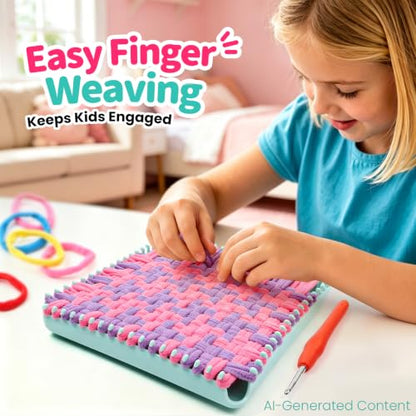 morwant Weaving Loom Kit for Kids, Craft Kit for Girls 6-12, Potholder Loom - color: Mint Green