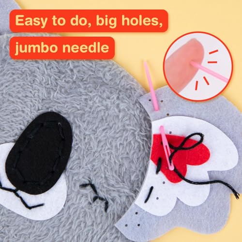 Avenir My First Sewing Kit for Kids 6-8, Koala Stuffed Animal Craft Set - color: Koala with heart