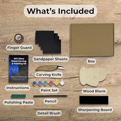 Sharky DIY Glove Wood Carving Kit for Beginners