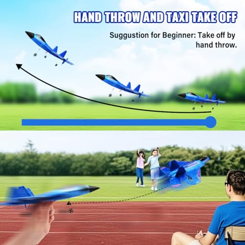 F-22 Raptor 2.4GHz RTF RC Fighter With 6-Axis Gyro For Kids Beginners - color: Blue Kf803