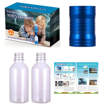 Tornado Maker, Bottle to Bottle Transfer Connectors, 2pc Clear Bottles, No Leak, Tornados Toys for Kids, Weather Science Experiment Toy