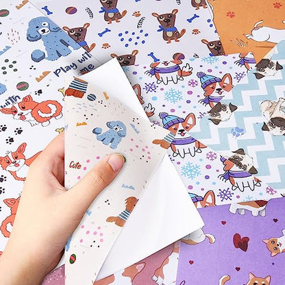 6x6" Cardstock Single Sided Scrapbooking,Craft Decorative Scrap Book Paper - color: 24sheets-dog