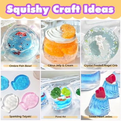 Taba Squishy Making Kit Clear Gel Flex Rubber Crystal Liquid Silicone 6.8oz Pack - color: Clear Gel Pack 6.8oz