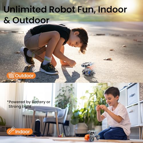 Solar Robot Building Kit STEM Gift for Boys Aged 8-13, DIY 15-in-1 Educational Science Building Toy, Solar or Battery Powered Robotic Set for Children Birthday with 212 Pieces
