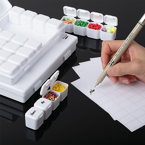 Mr. Pen- Bead Storage Containers, 28 Grids, 2 Pack, White - color: White, size: 2 Pack-56 Pcs(6.8"x4.4"x1")