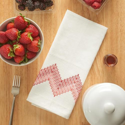 LEISURE ARTS Swedish Weave Towel Kit, Lava Red, Traditional Swedish Weaving, Huck Weaving, Weaving Patterns, Weave Fabric, Towels