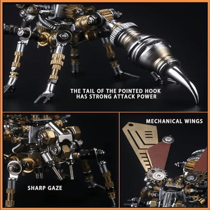 3D Metal wasp Puzzle, Punk Insect Metal Model, 3D Puzzle Mechanical wasp Building Blocks, Fun DIY Assembly, high-end Men's Gifts. - color: Mechanical Wasp