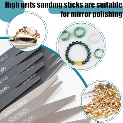 Honoson 20 Pcs Sanding Sticks Model, Low and High Grits, Double Angle Shape - style: Double Angle Shape