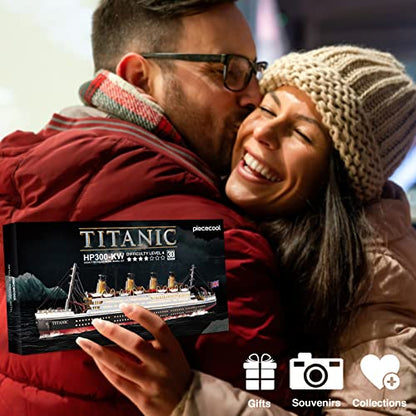 Piececool 3D Puzzles for Adults, Titanic Metal Ship Model Building Kits, Difficult Watercraft Cruise DIY Arts and Crafts Birthday Gifts for Men Women Couples Desk Decor - style: Titanic