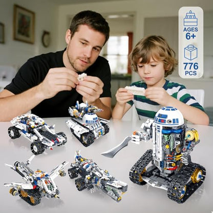 Robot Building Kit for Kids, 5-in-1 App Compatible with Lego RC