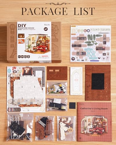 Rolife Living Room DIY Miniature House Kit with LED Light - color: Living Room