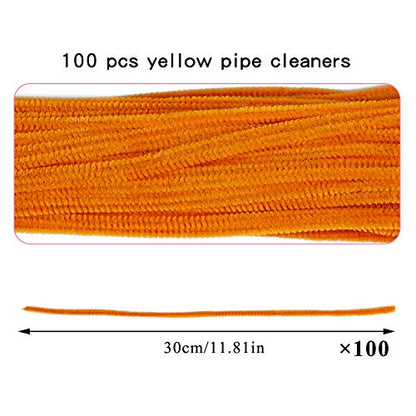 100 PCS Pipe Cleaners Craft, Orange Pipe Cleaners Bulk, Chenille Stem - color: Orange