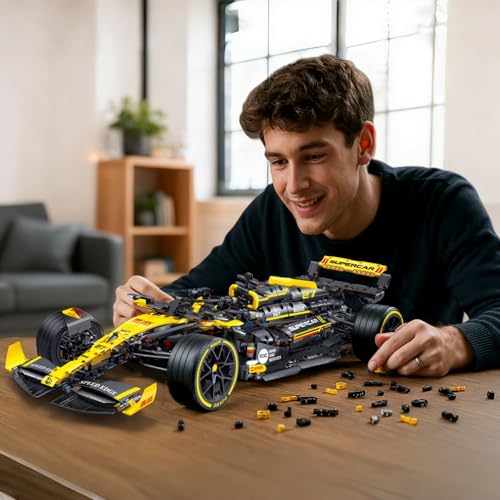 JSINMA Technic F1 RS20 Racing Car Building Kit – 1:8 Scale Collectible Set for Adults, 1650+ PCS Display Model with Realistic Details – DIY Engineering Gift for F1 Fans, Home or Office Display