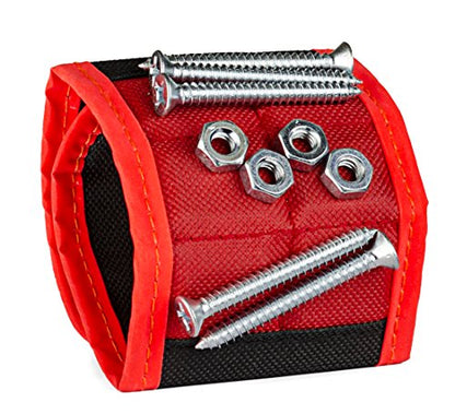 Magnetic Wristband Gift for Men & Women – 11×3 in Panel, 12 Strong Magnets, Adjustable, Breathable – Stocking Stuffer, White Elephant, DIY Christmas Gift - size: Large