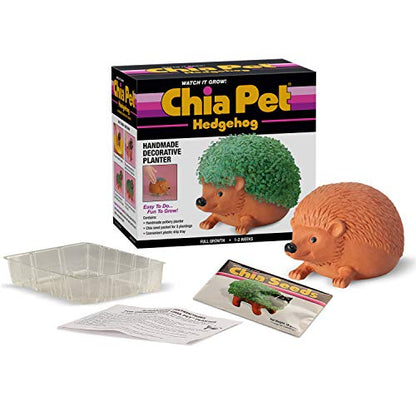 Chia Pet Hedgehog with Seed Pack, Decorative Pottery Planter, Easy to Do and Fun to Grow, Novelty Gift, Perfect for Any Occasion, Terra Cotta - style: Hedgehog