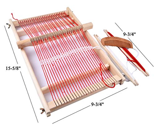 Yesland Multi-Craft Weaving Loom - Wooden Loom Large Frame Handcraft for Kids and Beginners -15.6 x 9.7 x 1.2 Inches (Pack of 2) - size: 15.6 x 9.75 x 1.25 inches (Pack of 2)