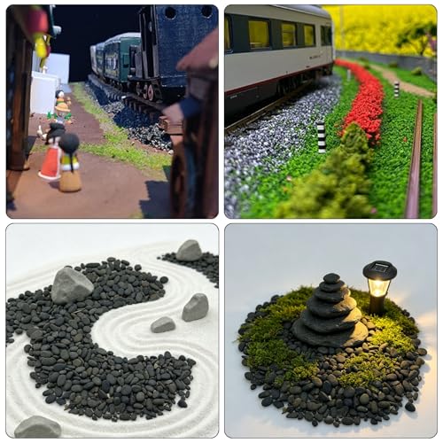 Miniature Rock Basing Kit Miniature Rock Landscape Rocks DIY Terrain Model Kit Basing Kit for Terrain Scenery Landscape Model Railroad Sand Table Material, Gray - color: Gray