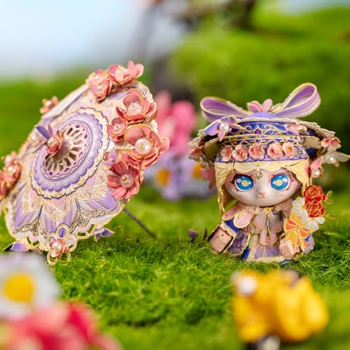 MU 3D Metal Puzzles for Adult Flower Lady Cat Figures Model Kitty Assembling, Metal Models Kits Miniature Building, Hobby Birthday New Year Gifts Home Desk Decor Collectibles - style: Flower Lady Kitty