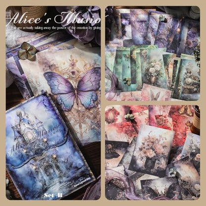 150Pcs Decoupage Paper Antique 3.9x5.5in Craft (150, Black) - color: Black