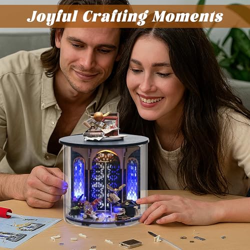 Flever Dollhouse Miniature DIY House Kit Creative Room Dream Bottle Series with Furniture for Romantic Valentine's Gift (Magic Gate) - color: Magic Gate