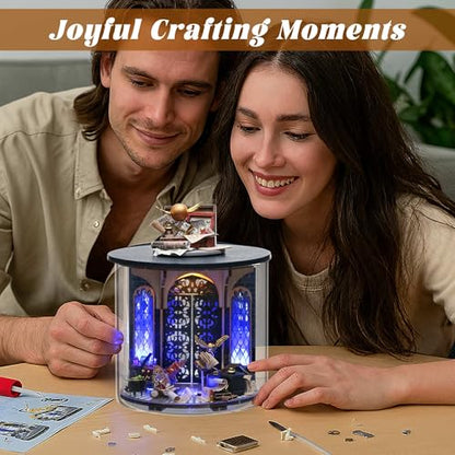 Flever Dollhouse Miniature DIY House Kit Creative Room Dream Bottle Series with Furniture for Romantic Valentine's Gift (Magic Gate) - color: Magic Gate