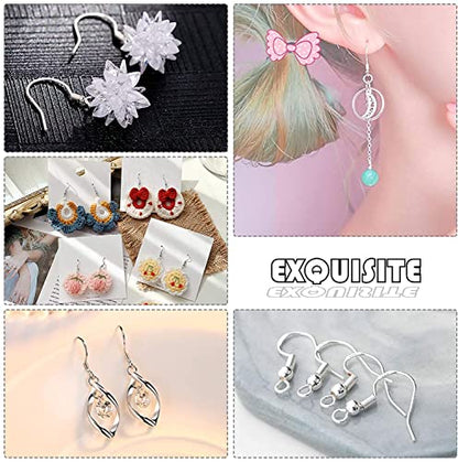 Hypoallergenic Earring Hooks, 800PCS/125 Pairs Silver Plated Earring Making - color: Silver, size: 800pcs
