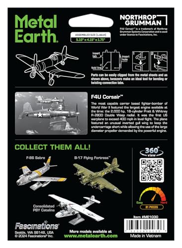 Metal Earth F4U Corsair Color 3D Metal Model Kit Fascinations