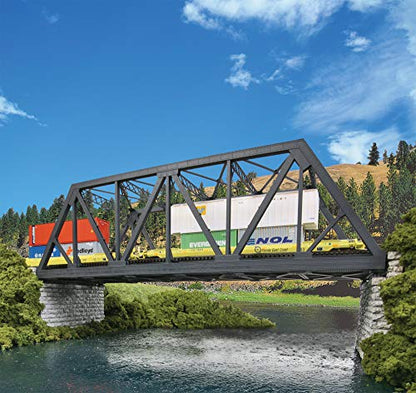 Walthers Cornerstone Modernized Double-Track Railroad Truss Bridge 933-4510 HO Scale Model Railroad - Structure Kit - style: Modernized Double-Track Railroad Truss Bridge