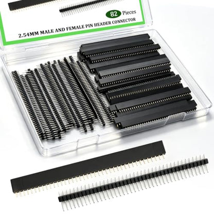 82pcs 2.54mm Male and Female Pin Header Connector 40Pin Breakaway Pin Header and PCB Board Pin Header - size: 82pcs-2.54mm Male & Female Pin Header Connector