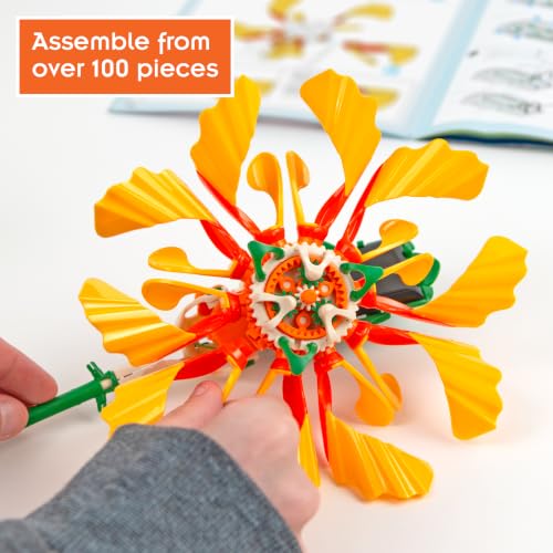 Thames & Kosmos SolarFlower Golden Sunrise STEM Kit | Build a Motorized Solar-Powered Flower with Spinning, Colorful Petals, Educational Gift for Kids Ages 8+, Adults - color: Golden Yellow