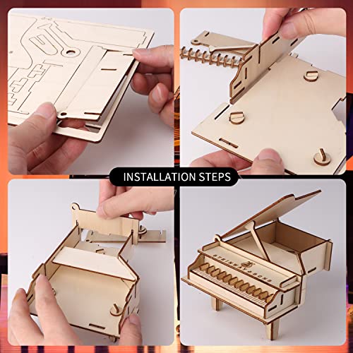 calary 3D Wooden Puzzle Simulation Animal Dinosaur Assembly DIY Model Toy for Kids and Adults,Set of 6 - style: D-House Assembly