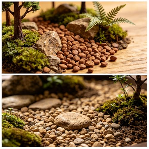 Miniature Rock Basing Kit Miniature Rock Landscape Rocks DIY Terrain Model Kit Basing Kit for Terrain Scenery Landscape Model Railroad Sand Table Material, Volcanic Red - color: Volcanic Red