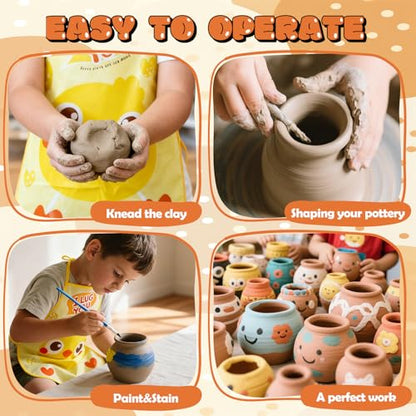 Capybaras Pottery Wheel Kit for Kids with Foot Pedal for Kids Ages 6-12 - color: Brown C