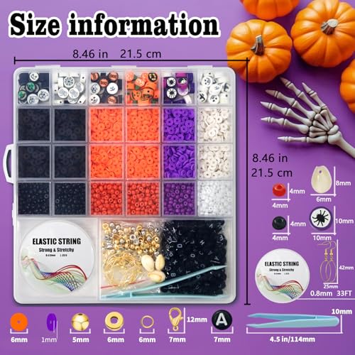 YMSDZHL 3300PCS Halloween Polymer Clay Bead Friendship Bracelet Making Kit - size: 3300+PCS