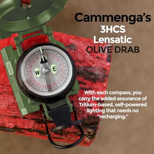 Cammenga 3HCS US Military Tritium Lensatic Compass, Clam Pack