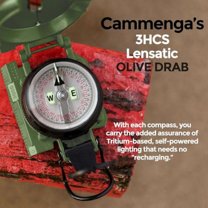 Cammenga 3HCS US Military Tritium Lensatic Compass, Clam Pack