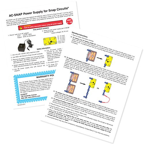 SNAP CIRCUITS Battery Eliminator STEM Electronics Accessory